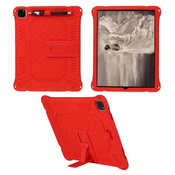 iPad Pro 12.9 (2021) / (2020) / (2018) silikonisuojus hihnalla - Punainen Red