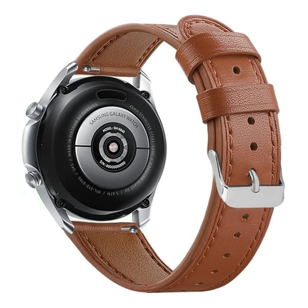 äkta läder klockarmband för Samsung Galaxy Watch 3 (45mm) - brun Brun