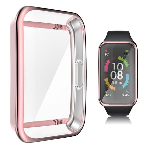 Honor Band 6 galvanisering av TPU-deksel - Rosa Pink