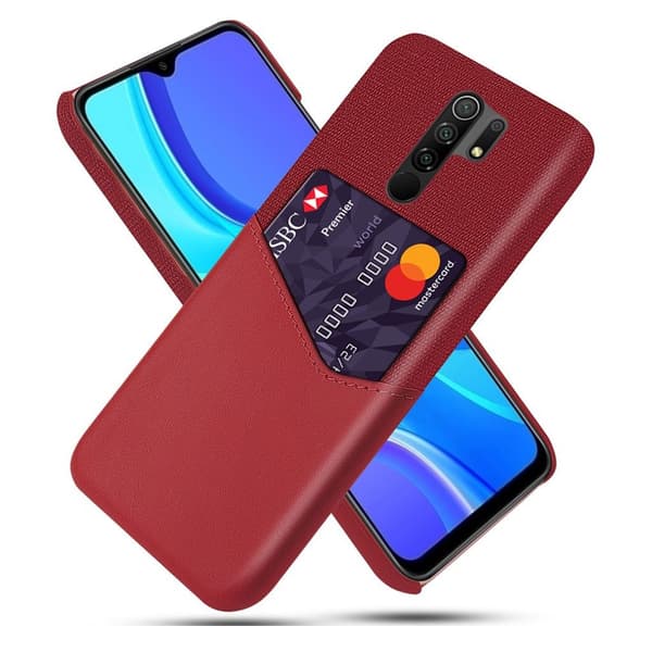 Bofink Xiaomi Redmi 9 Card Cover - Rød Red