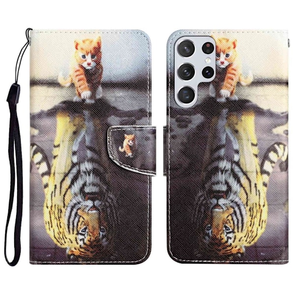 Wonderland Samsung Galaxy S22 Ultra flip etui - Tiger Multicolor