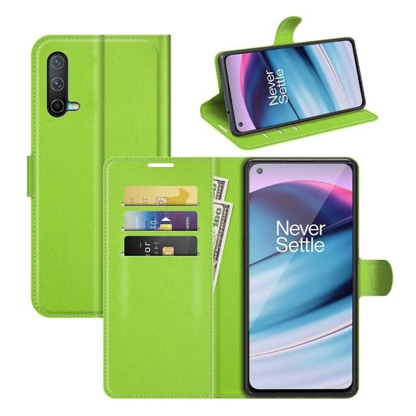 Klassisk OnePlus Nord CE 5G flip etui - Grøn Green