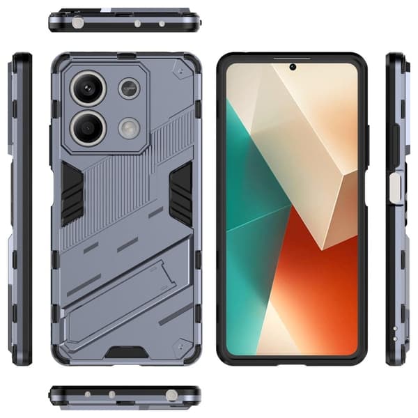 Støtsikkert hybriddeksel med et moderne preg for Xiaomi Redmi Note 13 5G  - Mørkeblå Blue