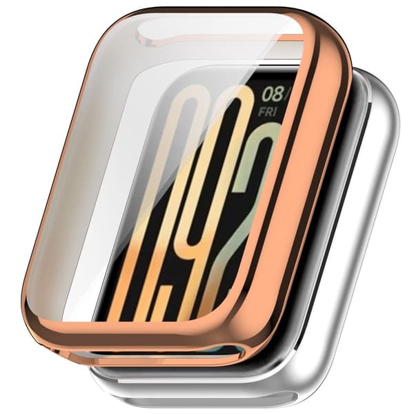 Xiaomi Smart Band 9 Pro klockfodral Allround flexibelt galvaniserat skyddsfodral - Roséguld Rosa