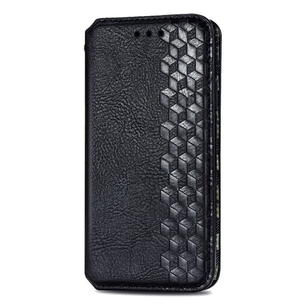 Læder Etui med A Stilfuldt Rhombus Tryk til Sony Xperia 10 IV - Sort Black