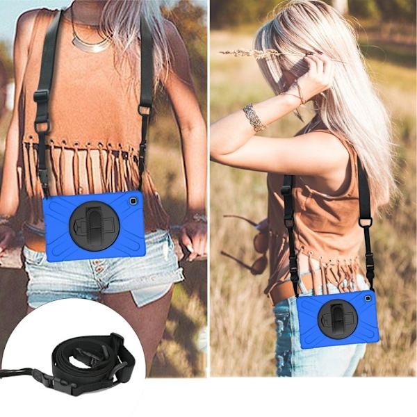 Silikon Combo Etui med Stropp til Samsung Galaxy Tab A7 10.4 (2020) - Blå Blue