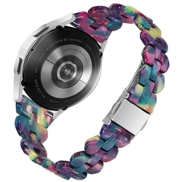 Samsung Galaxy Watch 5 / 4 / (42mm) klockarmband i resin - Lila Grön Blomma multifärg