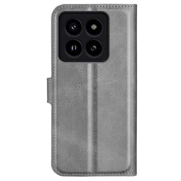 Xiaomi 14 Pro læderetui med pung - Sølv/Grå Silver grey