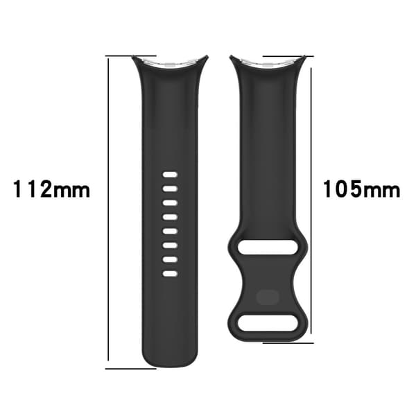 Google Pixel Watch 3 45mm korvaava hihna 8 Shape silikoni kellonauha väri solki, koko S - Punainen Red