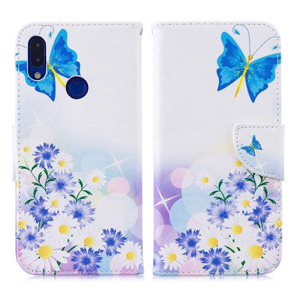Wonderland Xiaomi Redmi Note 7 / Note 7S etui – Blå Sommerfugle Multicolor