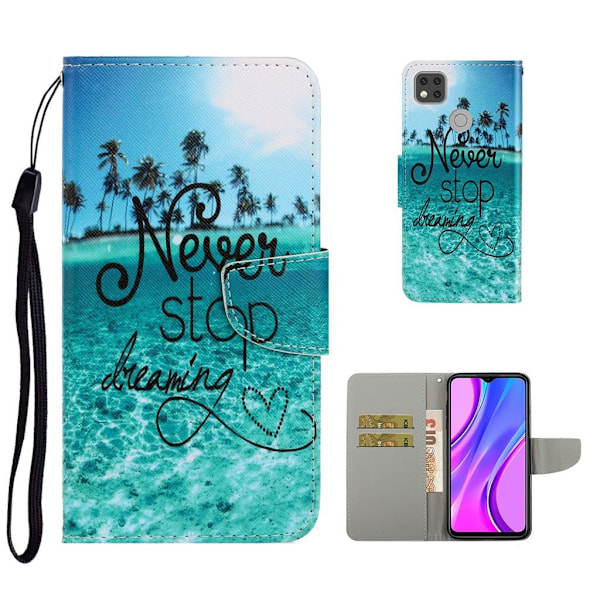 Wonderland Xiaomi Redmi 9C Flip etui - Never stop dreaming Blue