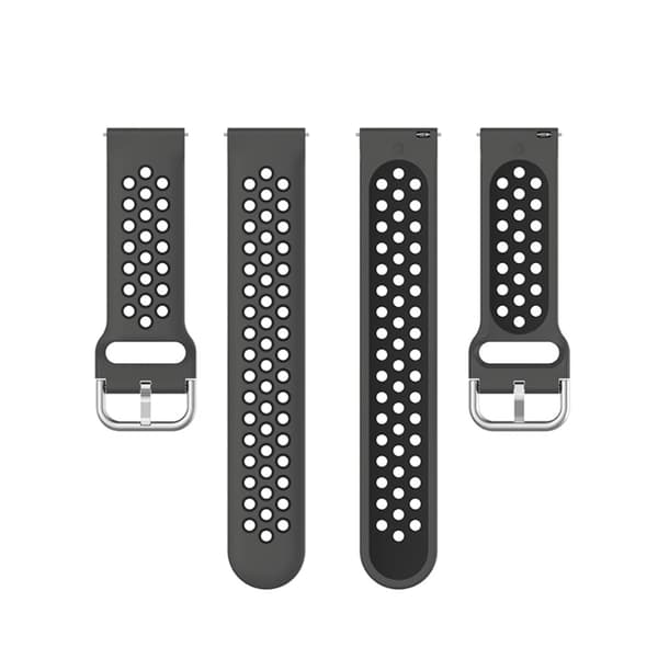 Ticwatch GTX / Pro tofarvet silikone urrem - Sort Black