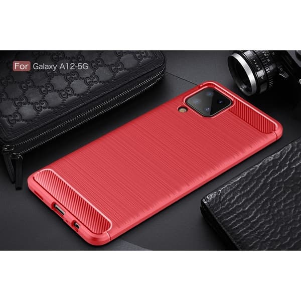 Carbon Flex Samsung Galaxy A12 5G kotelot - Punainen Red