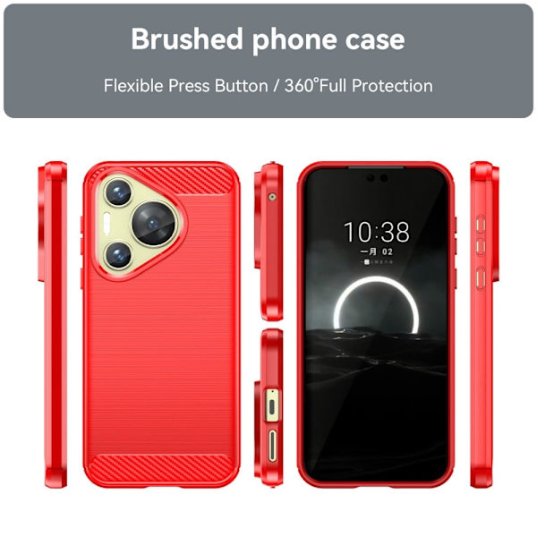 Carbon Flex Huawei P70 cover - Rød Red