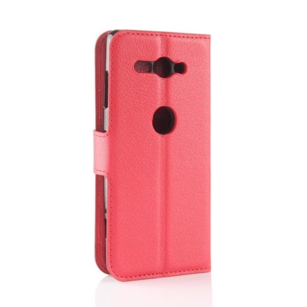 Sony Xperia XZ2 Compact litchi tekstur PU læder flip etui - Rød Red