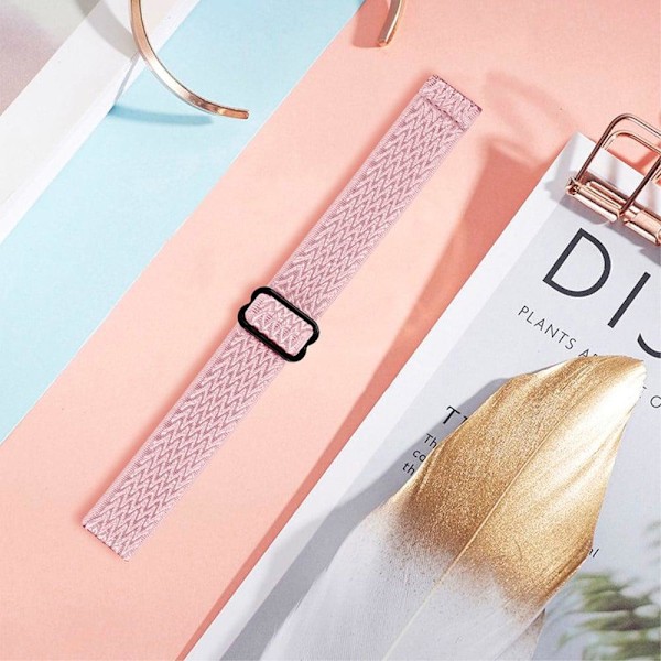 Fitbit Luxe elastisk urrem i nylon - Lyserød Pink