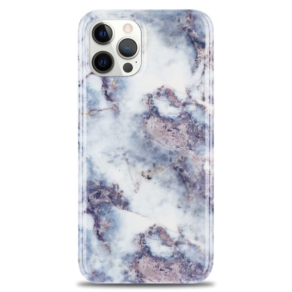 Marble iPhone 12 Pro Max Etui - Lyselilla Purple