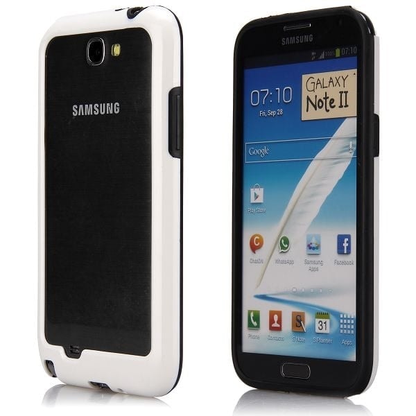 Dual Compund (Hvit - Sort) Samsung Galaxy Note 2 Bumper White