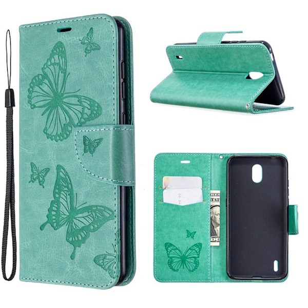 Butterfly Nokia 1.3 Etui - Grøn Green