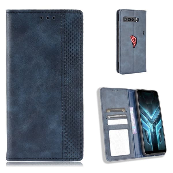 Bofink Vintage Asus Rog Phone 3 / 3 Strix Læder Etui - Blå Blue