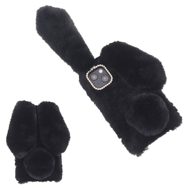 Fluffy Rabbit iPhone 13 Mini Cover - Sort Black
