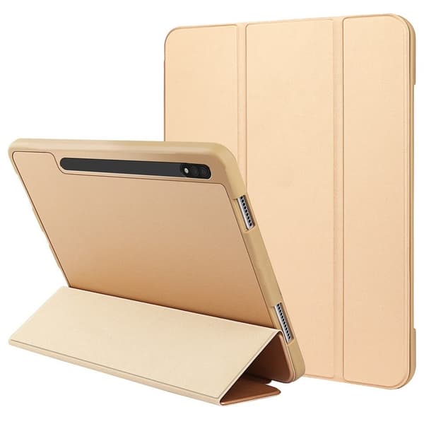 Samsung Galaxy Tab S8 Ultra flipfodral i läder - Guld Guld