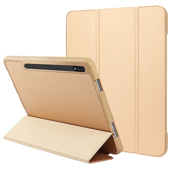 Samsung Galaxy Tab S8 Ultra flipomslag i læder - Guld Gold