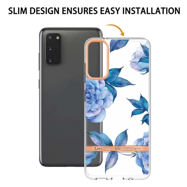 Supertunt och tåligt mjukpärmfodral för Samsung Galaxy S20 - Blå Pion Blå