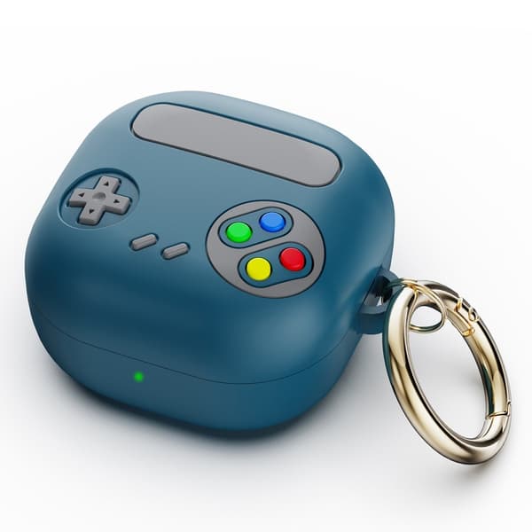 Til Samsung Galaxy Buds Live / Buds Pro / Buds Pro 2 Cover Retro Game Console Design Silicone Case - Sortliggrøn Green