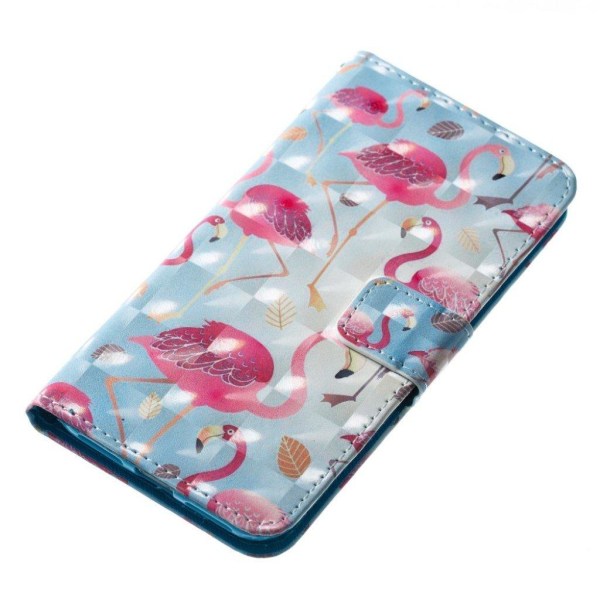 iPhone Xs Max flip cover i læder med lysspot-dekor - Flamingo Multicolor