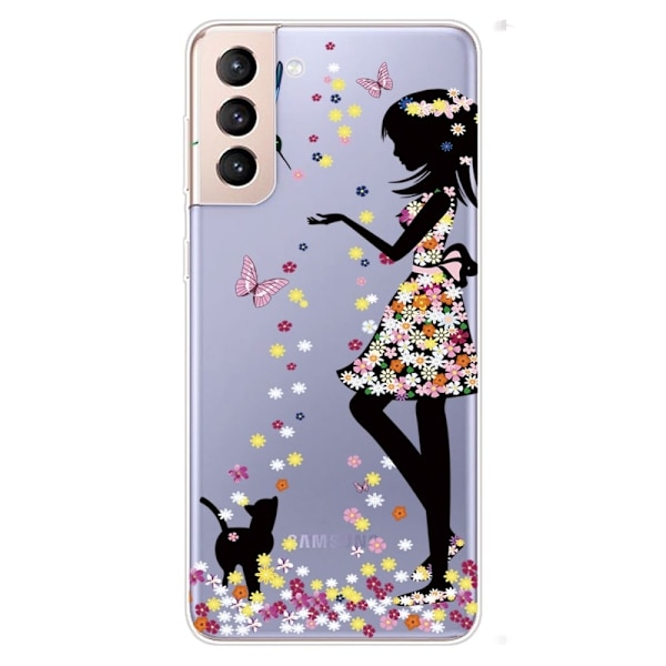 Deco Samsung Galaxy S22 Plus Etui - Sommerfugl Pige Multicolor