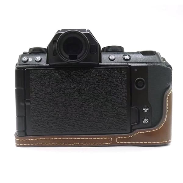 Fujifilm X-S10 halvdeksel i skinn - Kaffe Brown