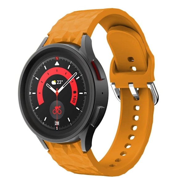 Samsung Galaxy Watch 5 / 5 Pro / 4 klockarmband i silikon i rombstil - Gul Gul
