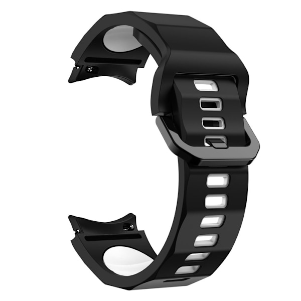 Samsung Galaxy Watch 5 (44mm) / (40mm) / 4 (44mm) / (40mm) dobbeltfarvet silikone urrem - Sort / Hvid Black