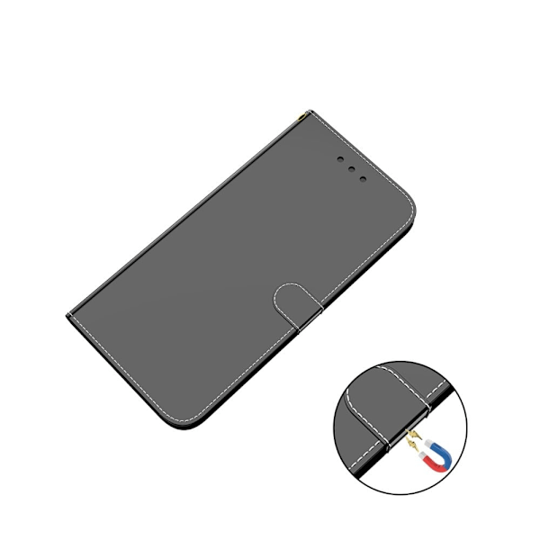 Mirror ZTE Blade A72 / ZTE V40 Vita flip case - Musta Black