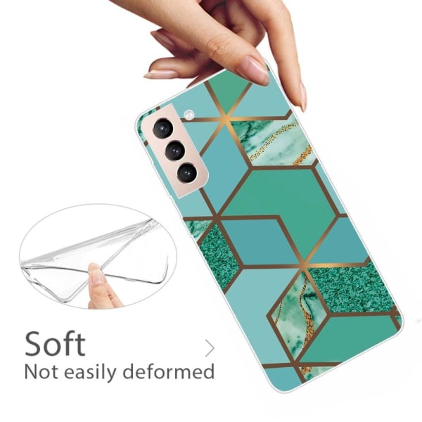 Marmormotiv Samsung Galaxy S22 Plus skal - Blågrön Marmorplatta Grön