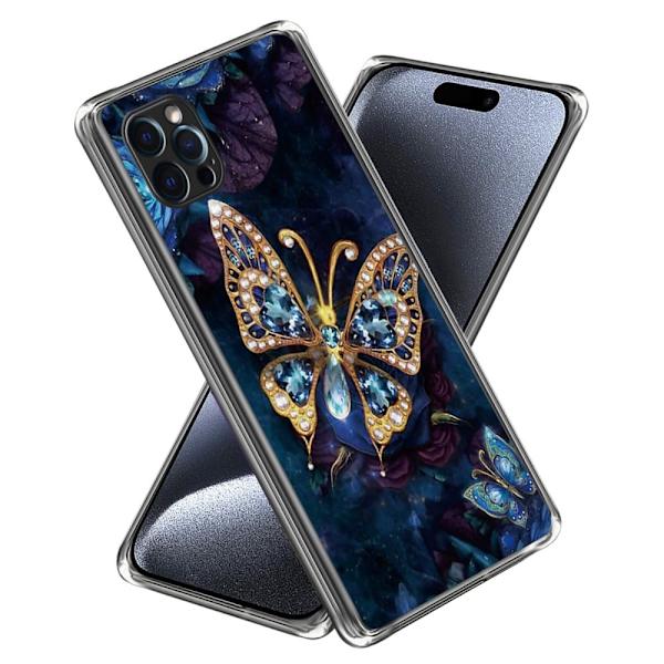 Deco iPhone 15 Pro kotelot - Koruja Perhonen Blue