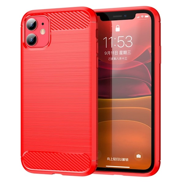 Carbon Flex etui - iPhone 11 - Rød Red