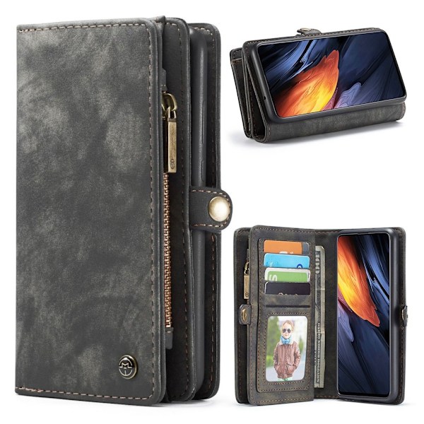 CaseMe Samsung Galaxy A71 Zipper Wallet kotelot - Musta Black