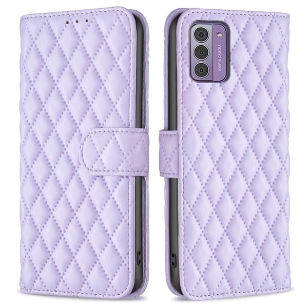 Rhombus mat Nokia G42 flip etui - Lilla Purple