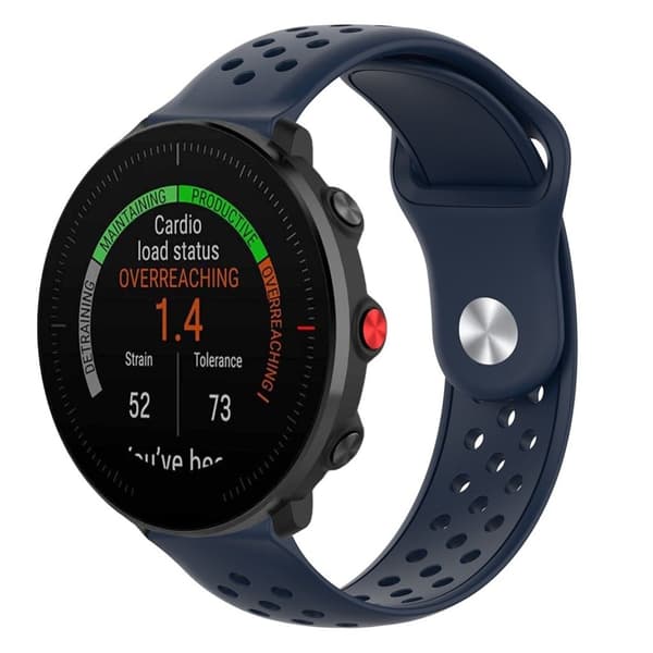 22mm Polar Vantage M silikone Urrem - Sort Blue Blue