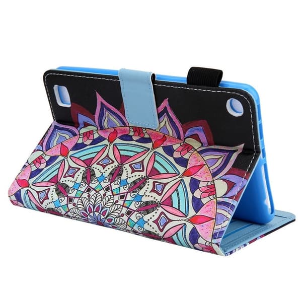 Unique Mønster Lær Flippetui til Amazon Fire 7 (2019) - Mandala Multicolor