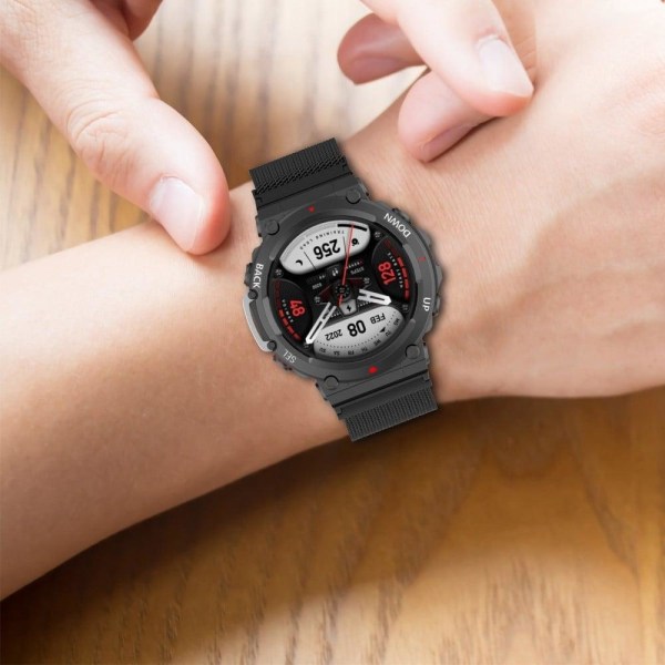 Amazfit T-Rex 2 milanese urrem i rustfrit stål - Sort Black