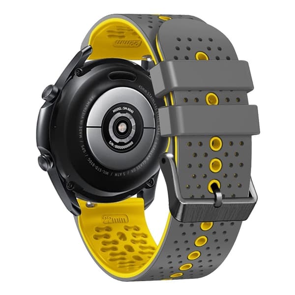 22 mm universellt dubbelfärgat klockarmband - Grå / Gul Silvergrå