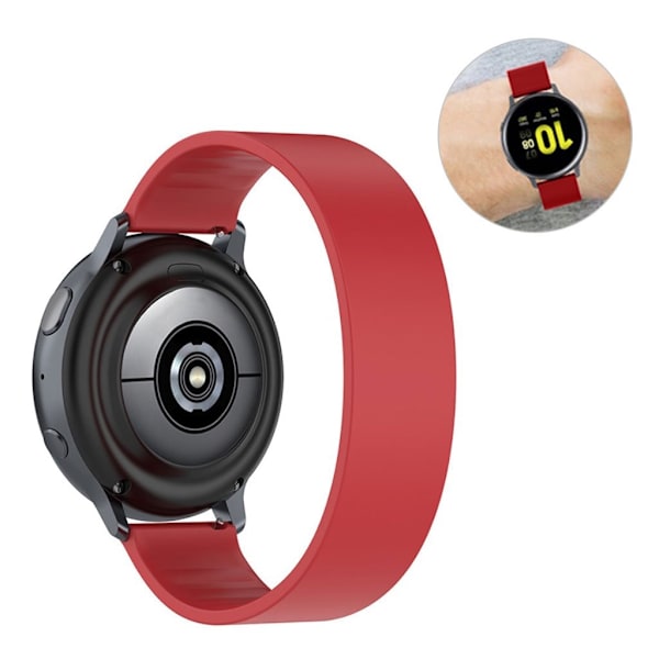 20mm Universal elastinen silikoni ranneke - Punainen / Punainen Red