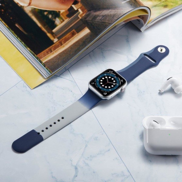 Apple Watch 42mm - 44mm tricolor splicing silicone watch strap - multifärg