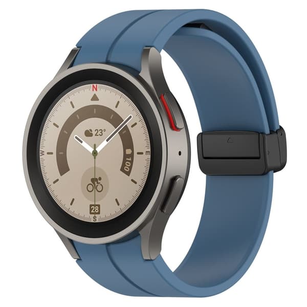 Samsung Galaxy Watch7 40mm Replacement Band Magnetic Folding Black Buckle Silicone Strap - Blue Blue