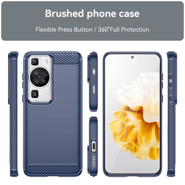 Carbon Flex Suojakotelo Huawei P60 - Sininen Blue