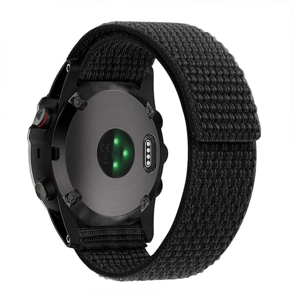 Nylon silmukkahihna Garmin / Amazfit ja Coros kellolle - Musta Black