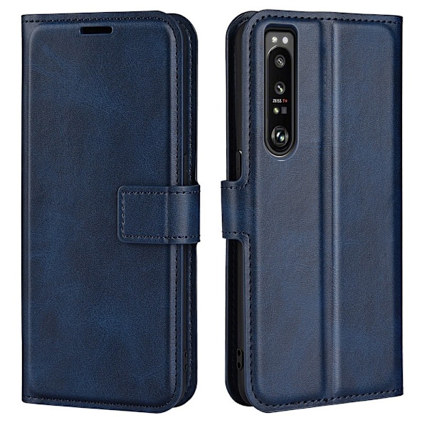 Sony Xperia 1 IV nahkainen lompakokkotelo - Sininen Blue